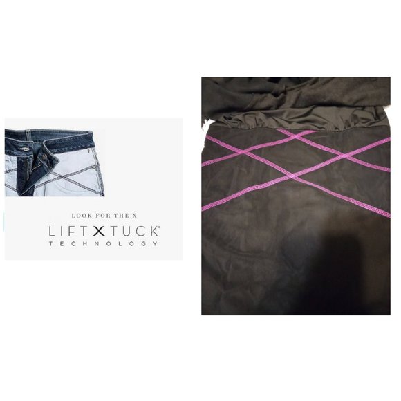 NYDJ Not Your Daughters Jeans Shaping Slimming Black Dress Faux Suede Panels 6 - Picture 6 of 10